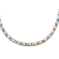 Ethiopian Welo Opal and Multi Sapphire Necklace 18 Inches in Platinum Over Sterling Silver 25.60 ctw - Sticky add to cart bar