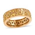 Yellow Diamond (IR) Eternity Band Ring in Vermeil YG Over Sterling Silver (Size 6.0) 1.50 ctw - Sticky add to cart bar