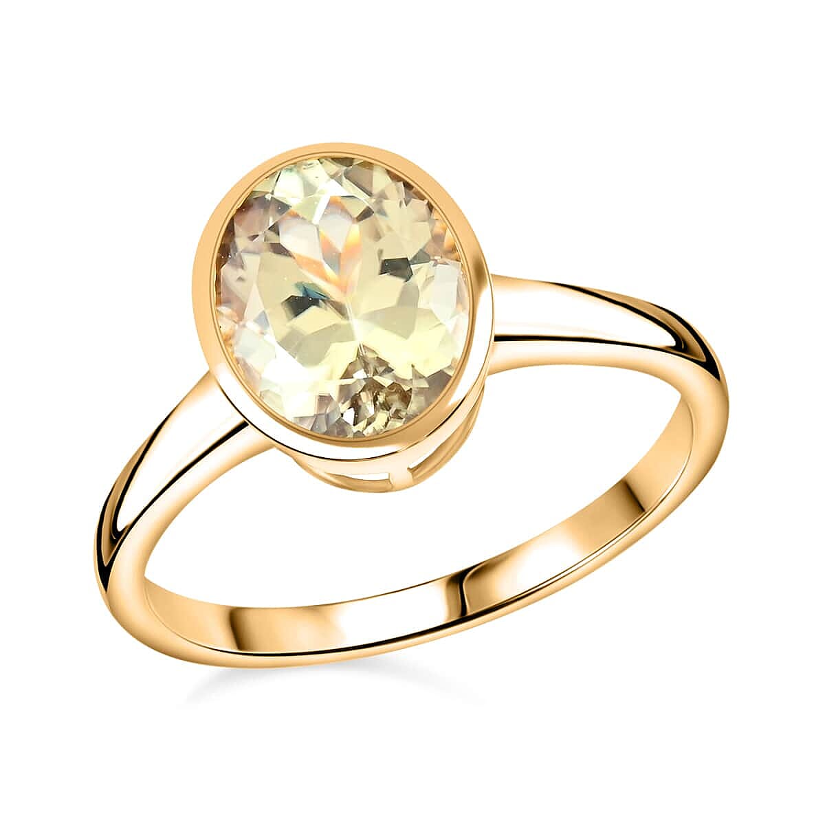 14K Yellow Gold AAA Turkizite Solitaire Ring 3.15 ctw