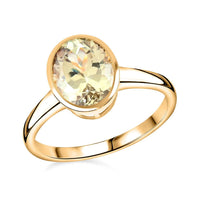 14K Yellow Gold AAA Turkizite Solitaire Ring 3.15 ctw