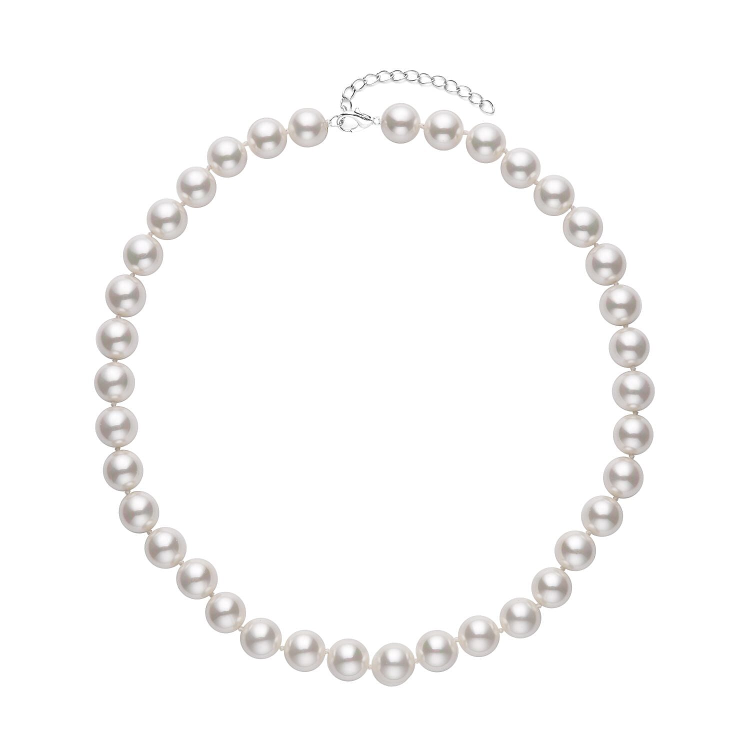 Doorbuster White Shell Pearl Necklace 20 Inches in Stainless Steel