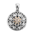 Bali Legacy White Topaz Floral Pendant in 18K Yellow Gold and Sterling Silver - Sticky add to cart bar