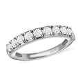 Moissanite Half Eternity Band Ring in Platinum Over Sterling Silver (Size 10.0) 0.90 ctw - Sticky add to cart bar