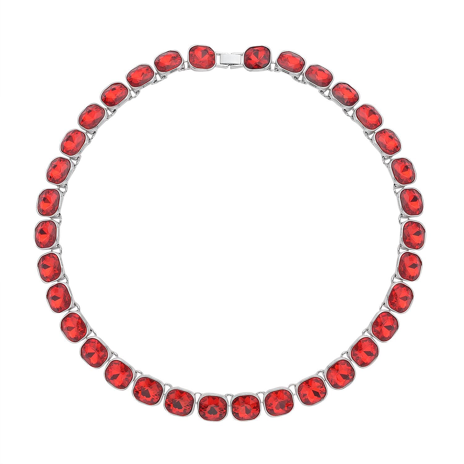 Doorbuster Simulated White Aurora Borealis Tennis Necklace 20 Inches in Silvertone