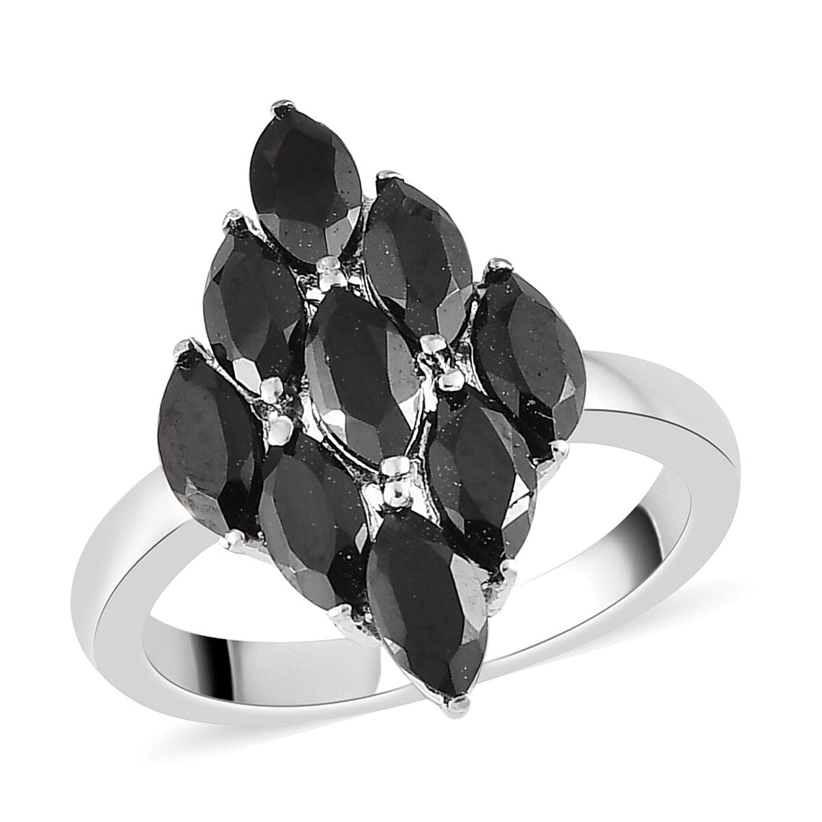 Amethyst Cluster Ring in Stainless Steel 1.85 ctw