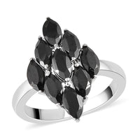 Amethyst Cluster Ring in Stainless Steel 1.85 ctw