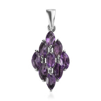 Amethyst Pendant in Stainless Steel 2.25 ctw
