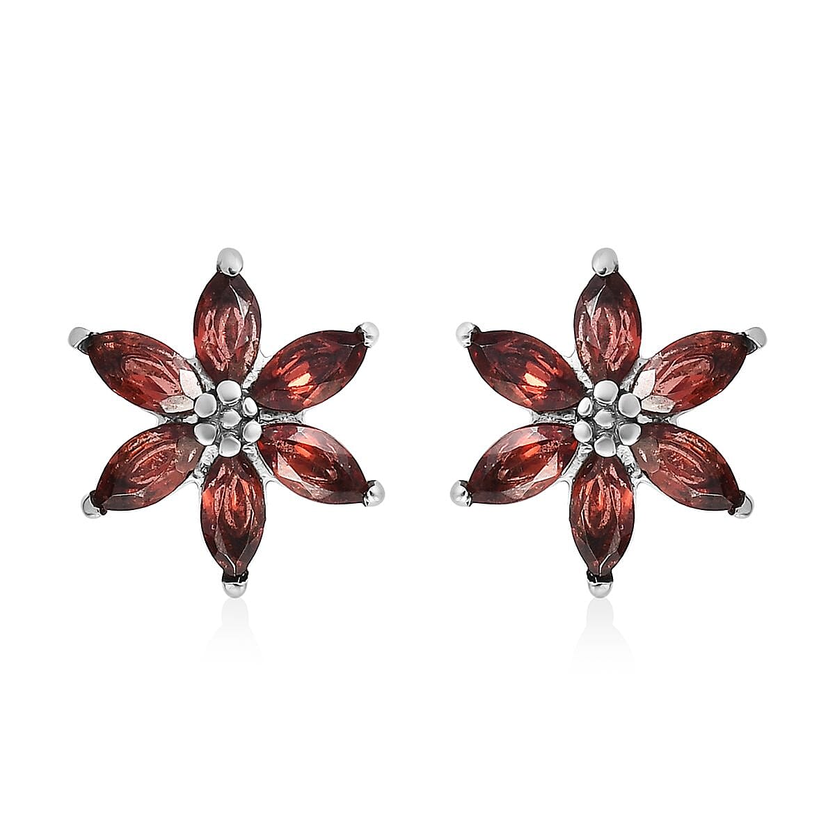 Mozambique Garnet Earrings in Stainless Steel 2.25 ctw