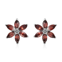 Mozambique Garnet Earrings in Stainless Steel 2.25 ctw