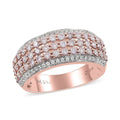 14K White and Rose Gold Natural Pink and White Diamond Band Ring (Size 6.0) 5.50 Grams 1.00 ctw - Sticky add to cart bar