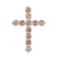 Simulated Champagne Diamond Cross Pendant in Sterling Silver 5.20 ctw - Sticky add to cart bar