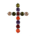 Simulated Multi Color Diamond 4.65 ctw Cross Pendant in Sterling Silver - Sticky add to cart bar