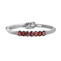 Doorbuster Mozambique Garnet Bangle Bracelet in Stainless Steel (6.50 In) 6.25 ctw - Sticky add to cart bar