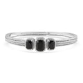 Thai Black Spinel Bangle Bracelet in Stainless Steel (7.25 In) 8.15 ctw , Tarnish-Free, Waterproof, Sweat Proof Jewelry - Sticky add to cart bar