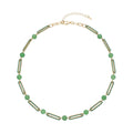 Doorbuster South African Yellow Tiger''s Eye, Champagne Austrian Crystal Paper Clip Necklace (20-22 Inches) in Goldtone 50.00 ctw - Sticky add to cart bar
