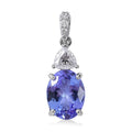 Luxoro 10K White Gold Premium Tanzanite and Moissanite Pendant 2.30 ctw - Sticky add to cart bar