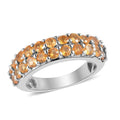Premium Viceroy Spessartine Garnet Double Row Band Ring in Platinum Over Sterling Silver (Size 10.0) 1.85 ctw - Sticky add to cart bar