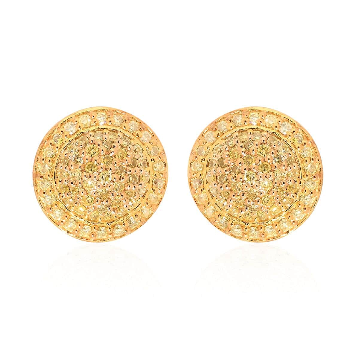 14K Yellow Gold Natural Yellow Diamond Stud Earrings 3.4 Grams 0.40 ctw