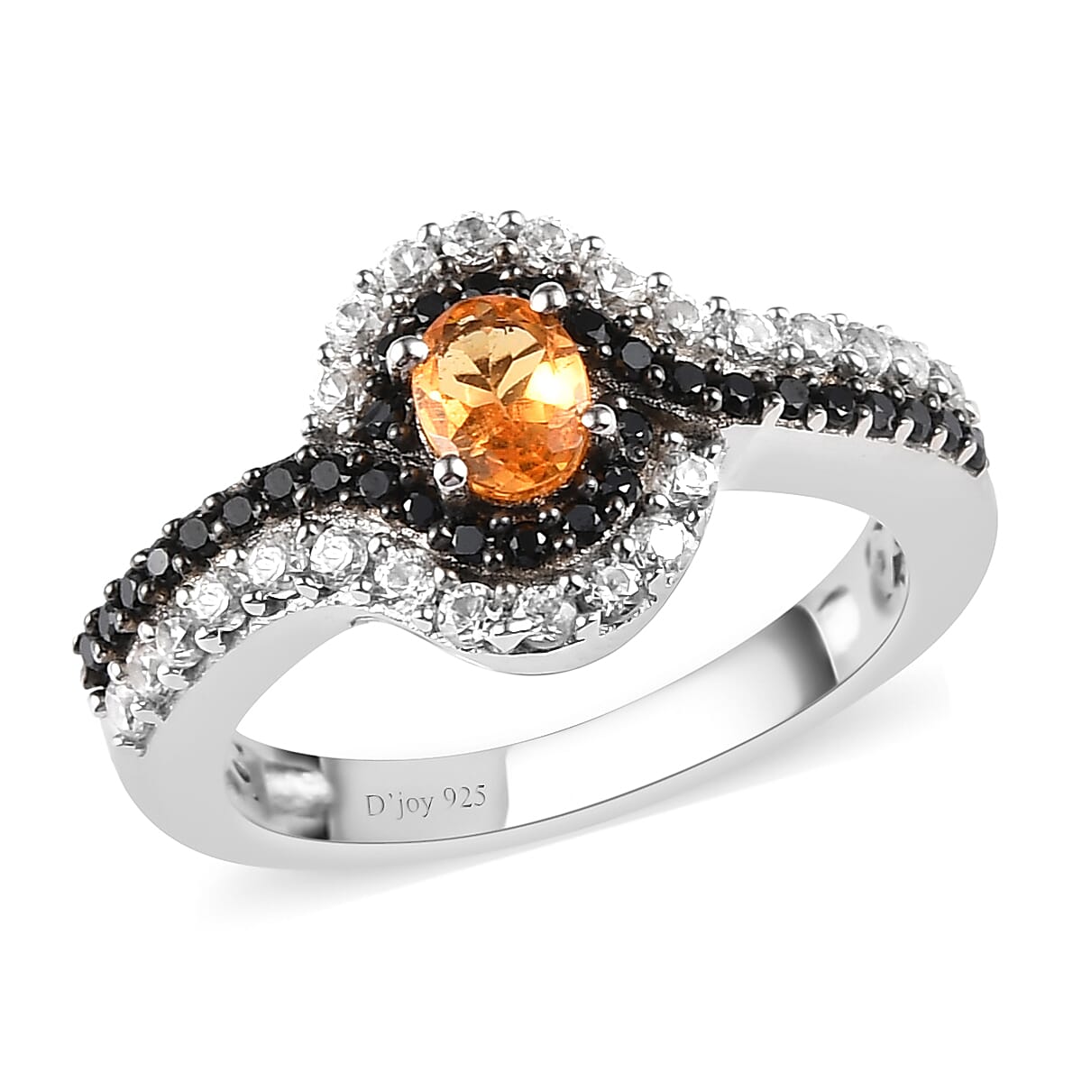 Premium Viceroy Spessartine Garnet and Multi Gemstone Ring in Platinum Over Sterling Silver 1.25 ctw