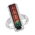 LUXORO 10K White Gold Premium Bi-Color Tourmaline and G-H I3 Diamond Ring 4 Grams 7.70 ctw - Sticky add to cart bar