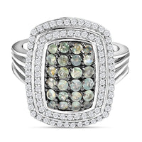 QR051Alexandrite and White Zircon Ring in Platinum Over Sterling Silver (Size 10.0) 1.90 ctw20  925 Silver  AL01  Ring