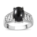 Indian Black Star Diopside Solitaire Ring in Stainless Steel 3.65 ctw - Sticky add to cart bar