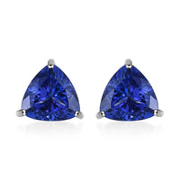 Doorbuster RHAPSODY 950 Platinum AAAA Tanzanite Solitaire Stud Earrings 2.30 Grams 3.00 ctw