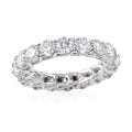 Moissanite Eternity Band Ring in Platinum Over Sterling Silver (Size 5.0) 4.40 ctw - Sticky add to cart bar