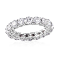 Moissanite Eternity Band Ring in Platinum Over Sterling Silver (Size 5.0) 4.40 ctw
