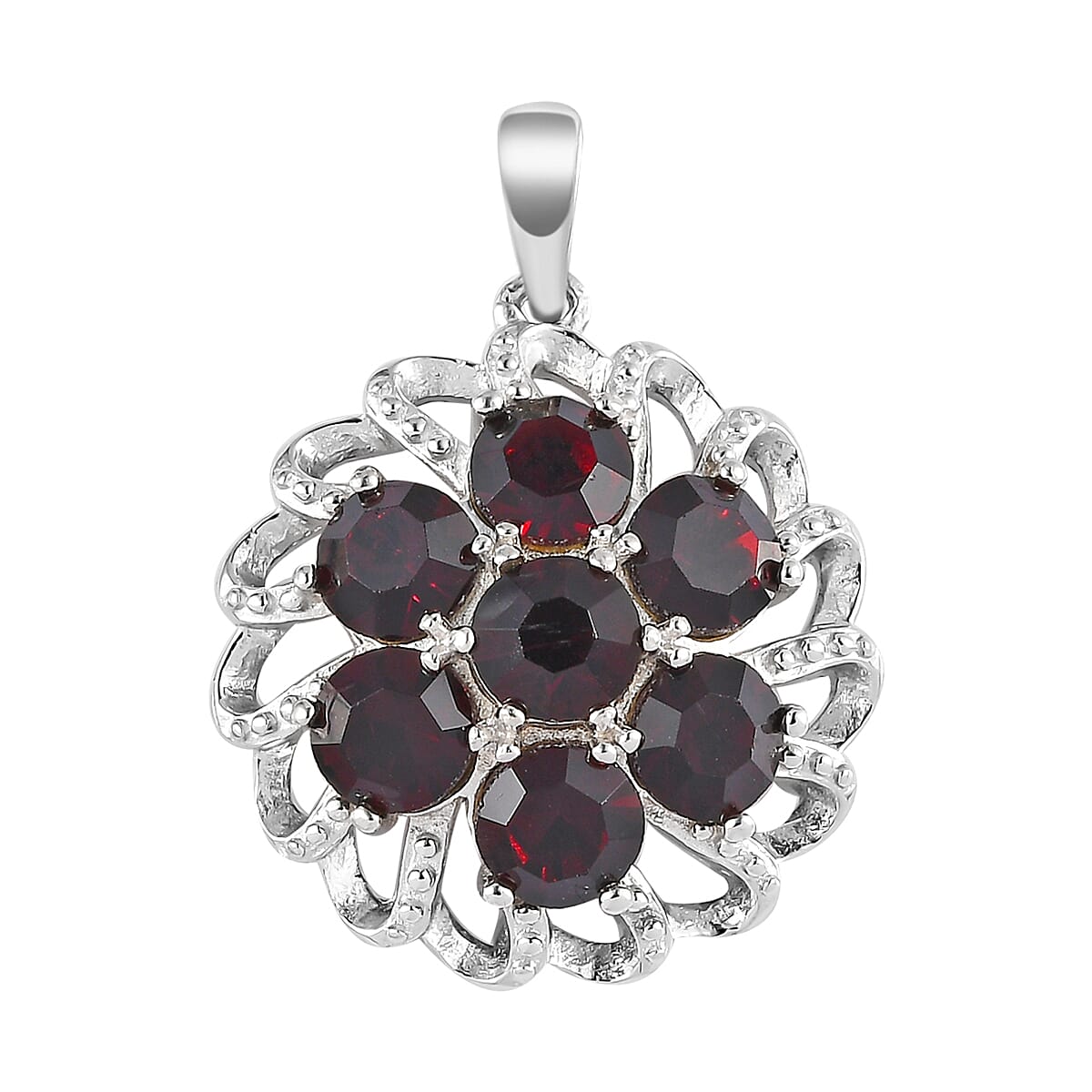 KARIS Amethyst Color Crystal Floral Pendant in Platinum Bond 2.75 ctw
