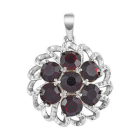 KARIS Amethyst Color Crystal Floral Pendant in Platinum Bond 2.75 ctw