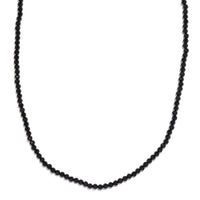Doorbuster Natural Thai Black Spinel Beaded Necklace 20 Inches in Sterling Silver 43.00 ctw