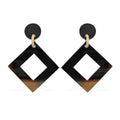 Black Ox Bone Earrings in Goldtone - Sticky add to cart bar