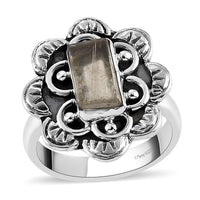 Artisan Crafted Rough Cut Turkizite Ring in Sterling Silver 2.50 ctw
