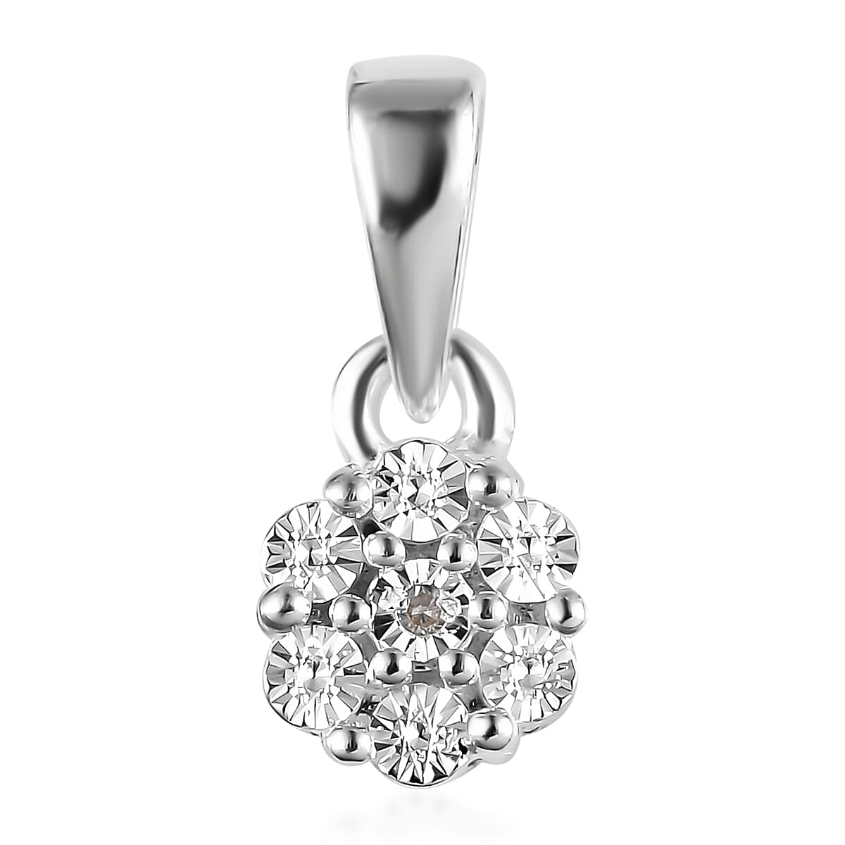 Diamond Accent Pendant without Chain in Sterling Silver