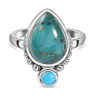 Sierra Nevada Turquoise 4.79 ctw Fancy Ring in Platinum Over Sterling Silver (Size 11.5)