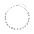 Austrian Crystal Star Necklace 20-22 Inches in Silvertone - Sticky add to cart bar