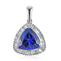 Rhapsody 950 Platinum AAAA Tanzanite and E-F VS2 Diamond Halo Pendant 3.40 ctw - Sticky add to cart bar