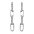 Austrian Crystal Paper Clip Dangle Earrings in Silvertone - Sticky add to cart bar