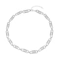 Austrian Crystal Paper Clip Necklace (20-22 Inches) in Silvertone - Sticky add to cart bar