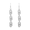 Austrian Crystal Paper Clip Dangle Earrings in Silvertone & Stainless Steel - Sticky add to cart bar