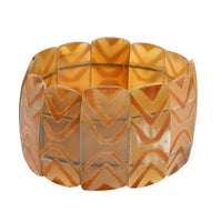 Natural and Black Color Buffalo Horn Stretch Bracelet