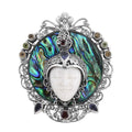 Bali Goddess Carved Bone and Multi Gemstone Pendant in Sterling Silver 2.90 ctw - Sticky add to cart bar