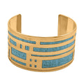 Strip Pattern Cuff Bracelet in Goldtone - Sticky add to cart bar