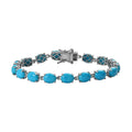 Doorbuster Premium American Natural Sleeping Beauty Turquoise Tennis Bracelet in Platinum Over Sterling Silver (6.50 In) 7 Grams 18.85 ctw - Sticky add to cart bar