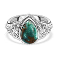 Sierra Nevada Turquoise Solitaire Ring in Platinum Over Sterling Silver (Size 5.75) 2.65 ctw - Sticky add to cart bar