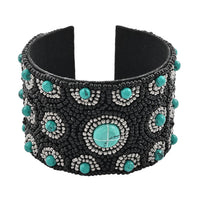 Glass Seed Beaded Cuff Bracelet