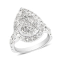 14K White Gold Diamond Cocktail Ring (Size 7.0) 7.4 Grams 2.25 ctw - Sticky add to cart bar