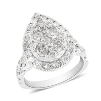 14K White Gold Diamond Cocktail Ring (Size 7.0) 7.4 Grams 2.25 ctw
