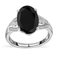 Elite Shungite and White Zircon 3.90 ctw Ring in Platinum Over Sterling Silver (Size 10.0) - Sticky add to cart bar